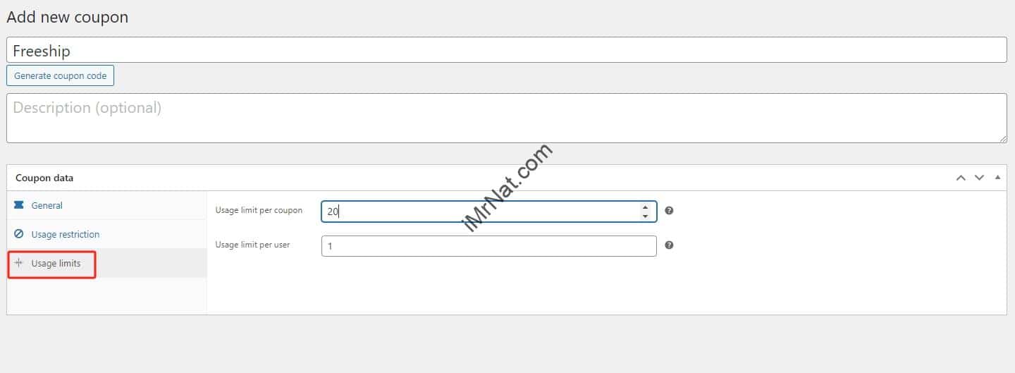 coupon usage limits