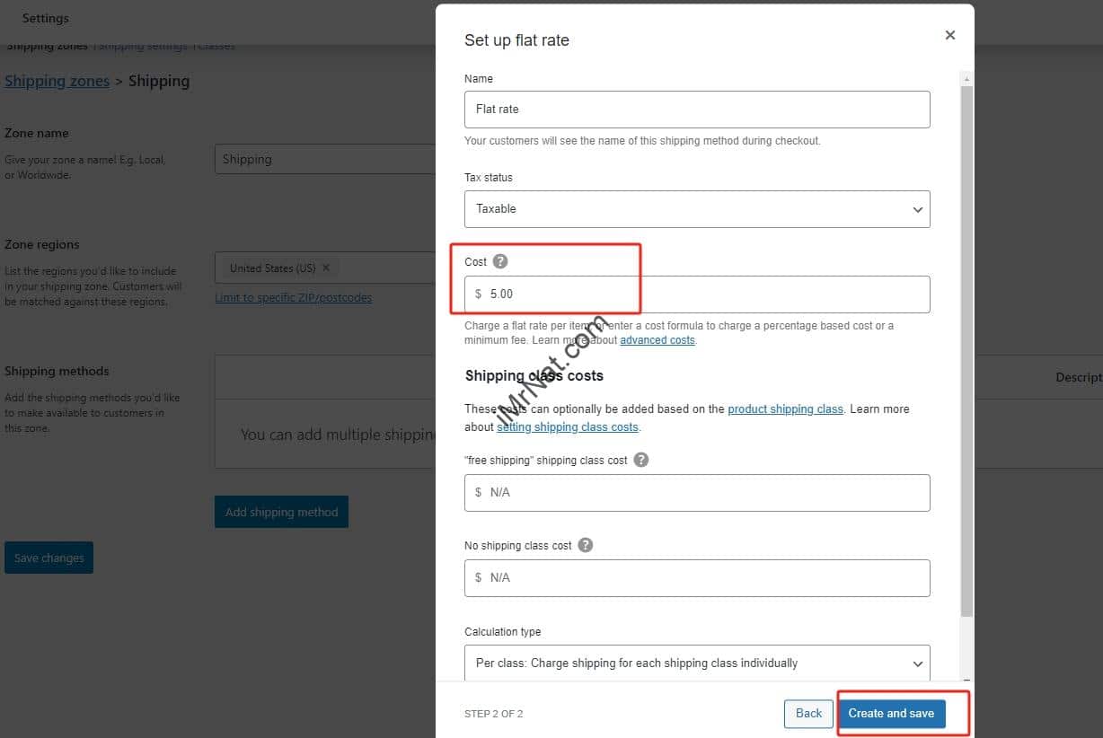 set up flat rate shipping